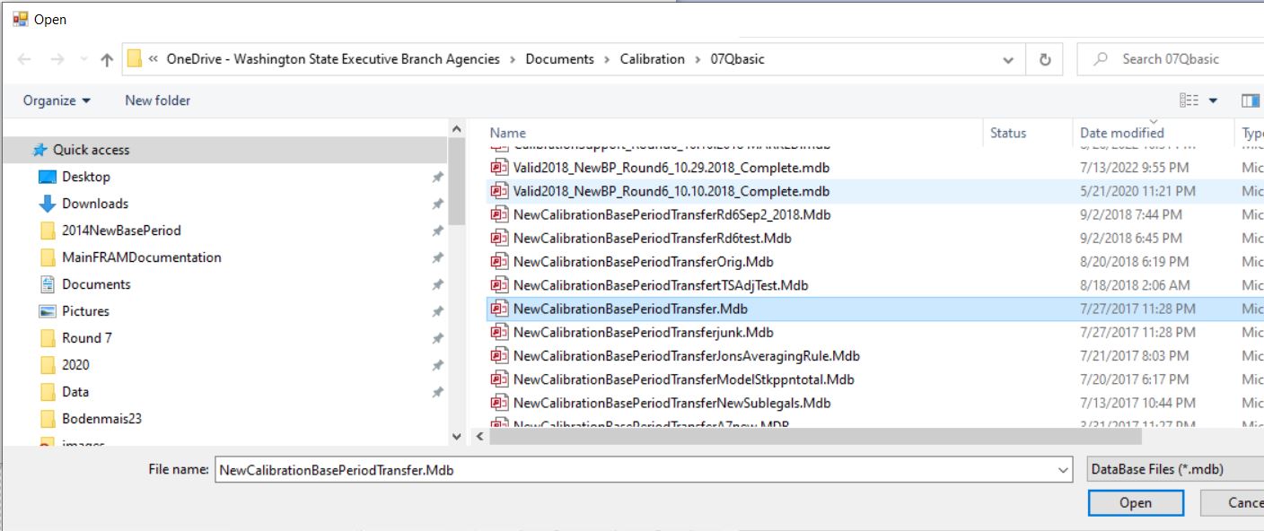 Figure xxx. Transfer File Selection Menu